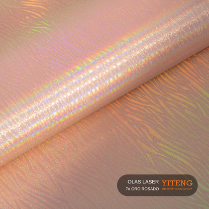 Sintetico Olas Laser Oro Rosado