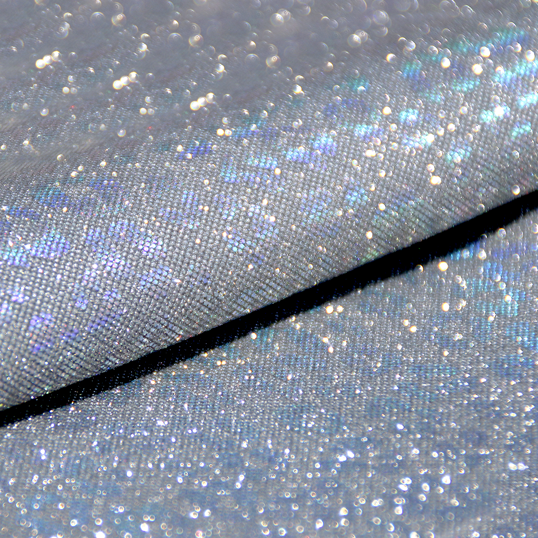 Sintetico Candy Leopardo Iridiscente Plata