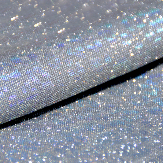 Sintetico Candy Leopardo Iridiscente Plata
